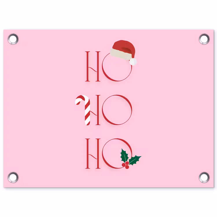 Gartenposter - Weihnachten – Text – Rosa – Illustration — 1