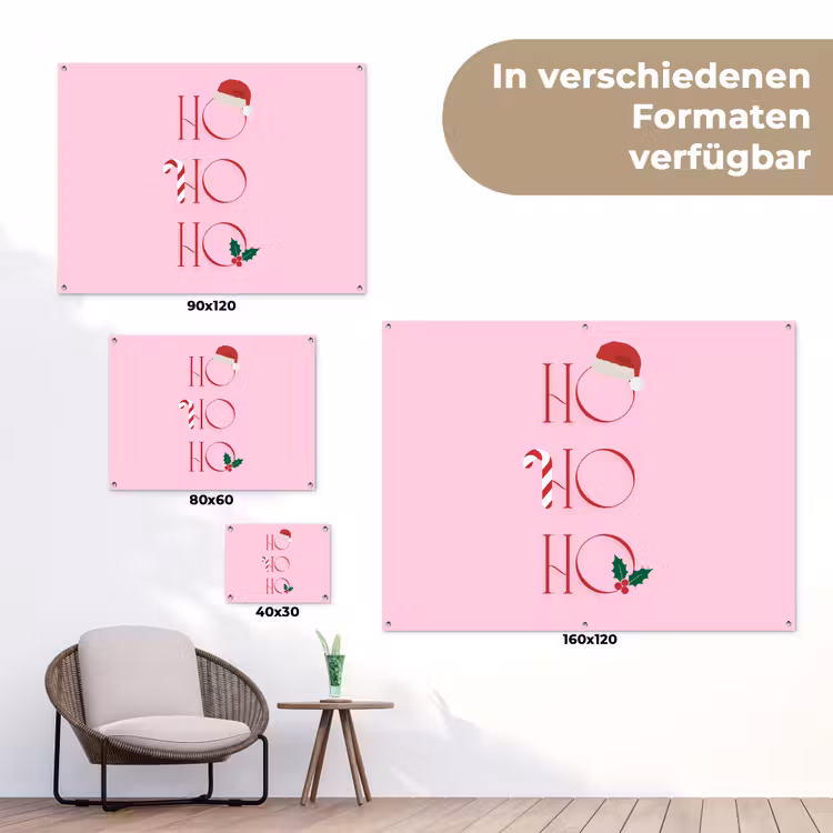 Gartenposter - Weihnachten – Text – Rosa – Illustration — 6
