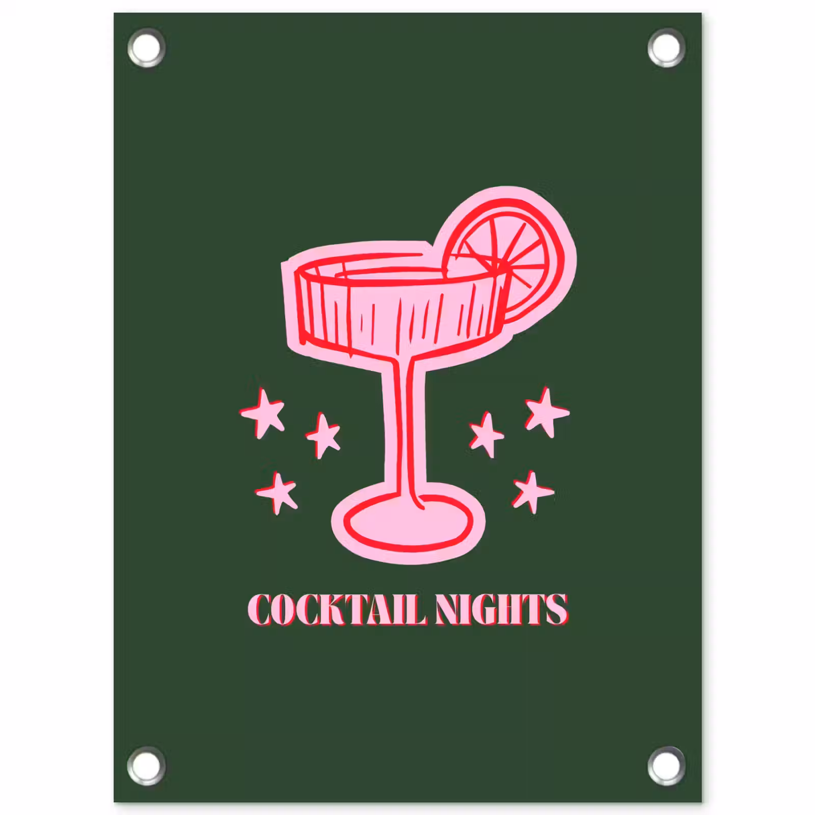 Gartenposter - Cocktail – Weihnachten – Rosa – Grün — 1