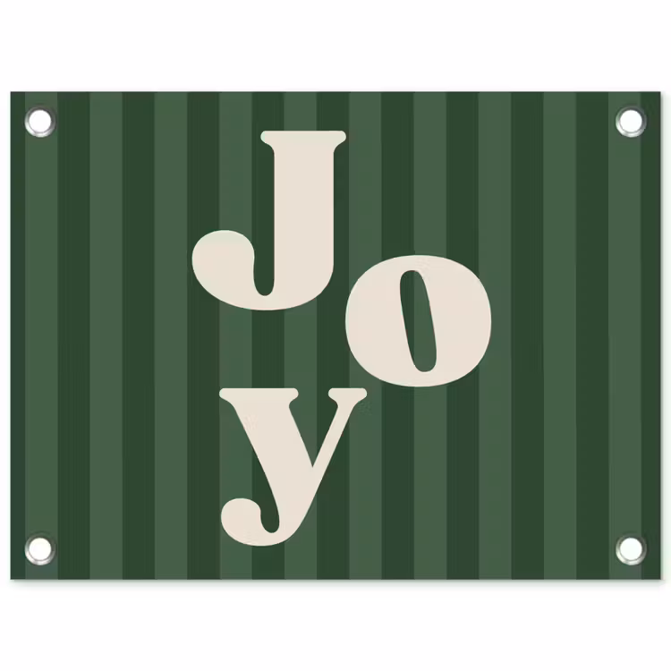Gartenposter - Joy – Weihnachten – Text – Grün — 1