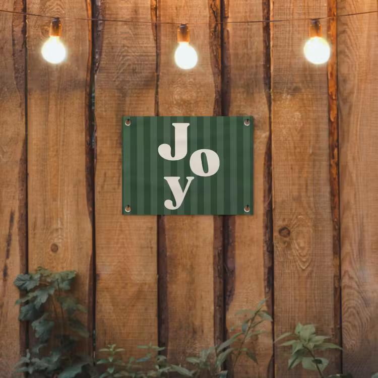 Gartenposter - Joy – Weihnachten – Text – Grün — 2