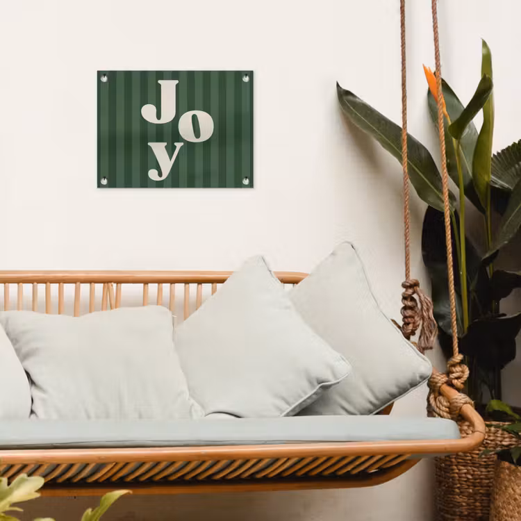 Gartenposter - Joy – Weihnachten – Text – Grün — 4