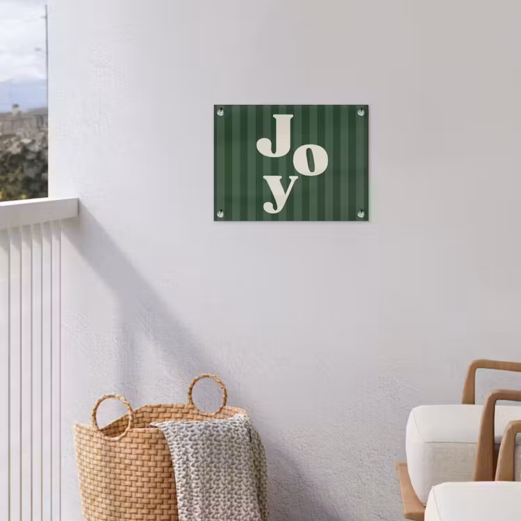 Gartenposter - Joy – Weihnachten – Text – Grün — 5