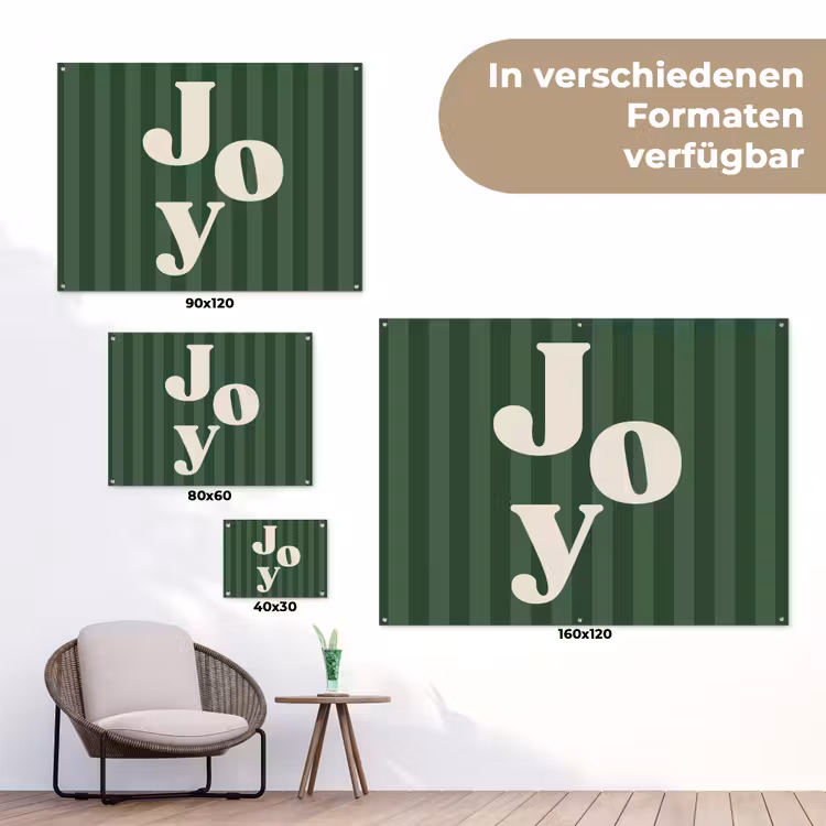 Gartenposter - Joy – Weihnachten – Text – Grün — 6