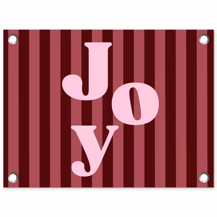 Gartenposter - Joy – Weihnachten – Text – Rosa — 1