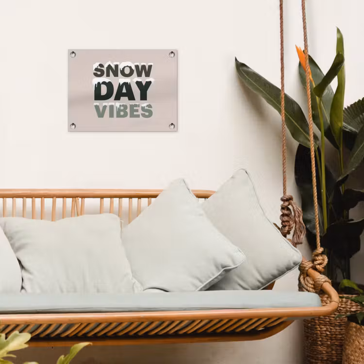 Gartenposter - Schnee – Text – Weihnachten – Beige — 4