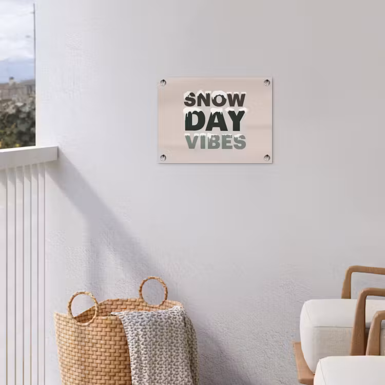 Gartenposter - Schnee – Text – Weihnachten – Beige — 5