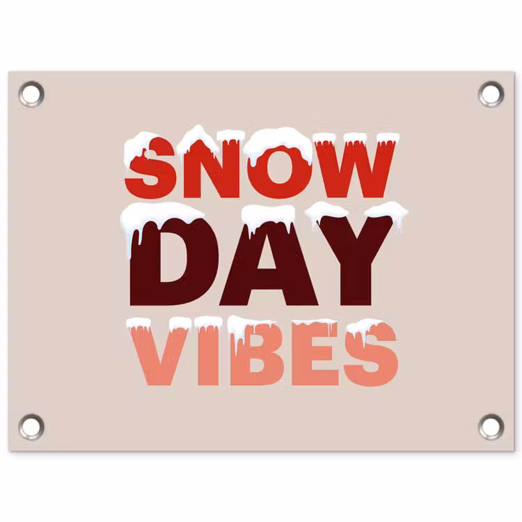 Gartenposter - Schnee – Weihnachten – Text – Rot — 1