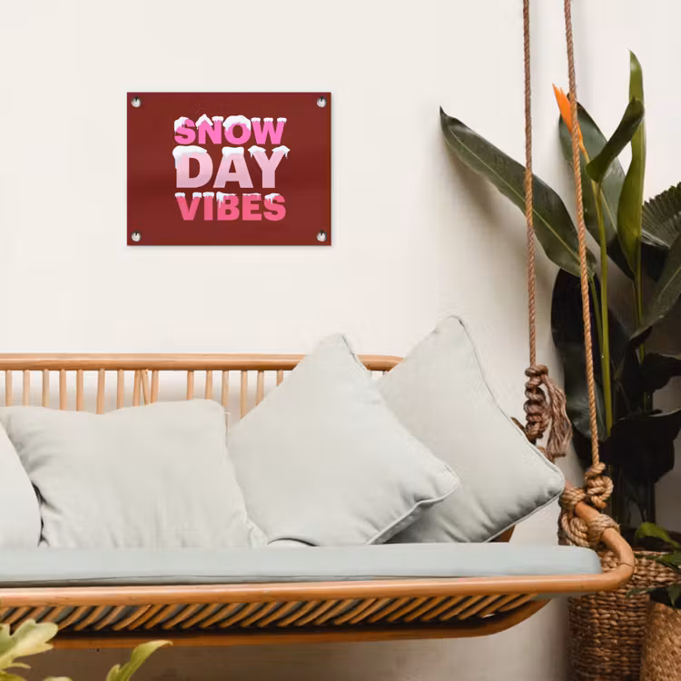 Gartenposter - Weihnachten – Text – Schnee – Rot – Rosa — 4