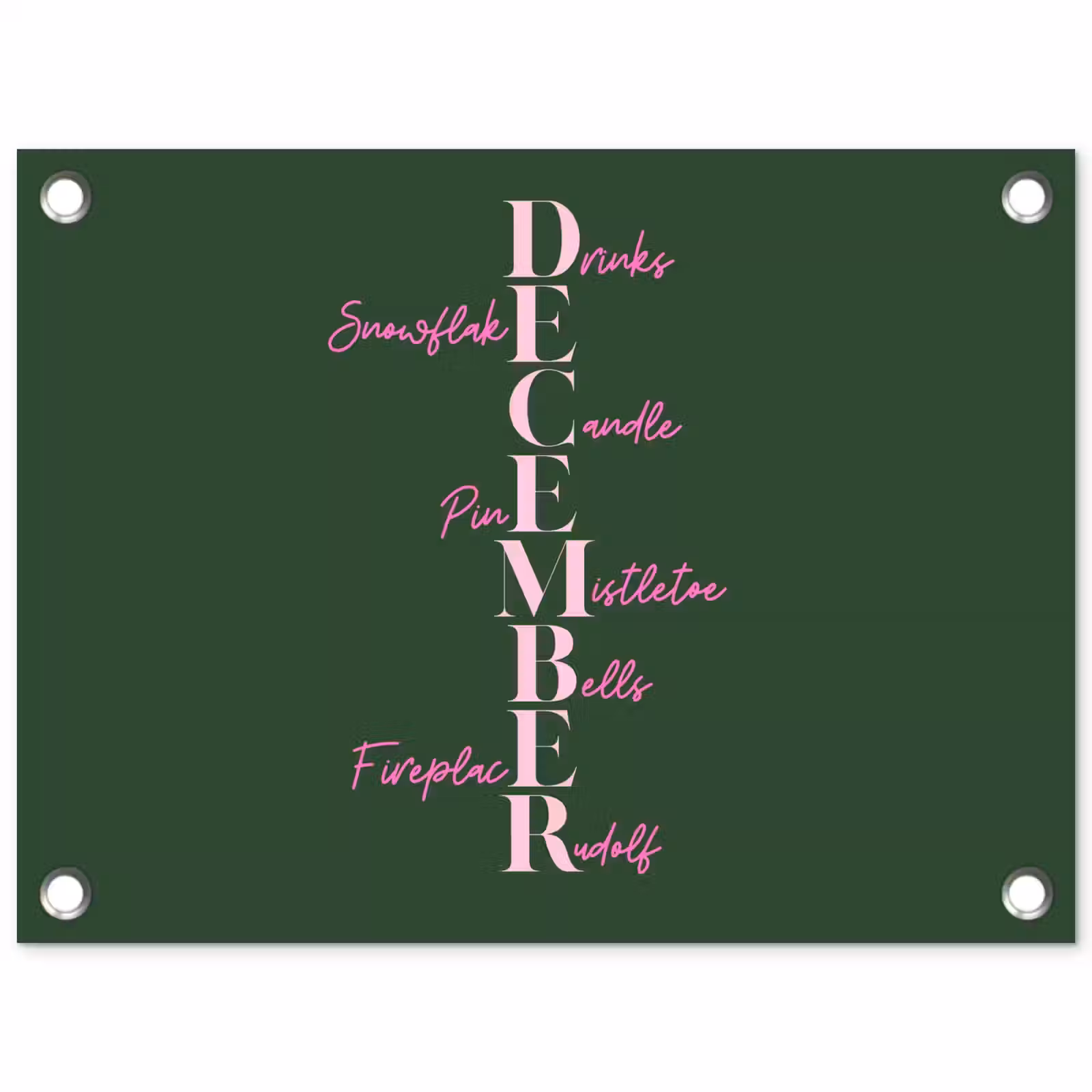 Gartenposter - Dezember – Text – Weihnachten – Grün — 1