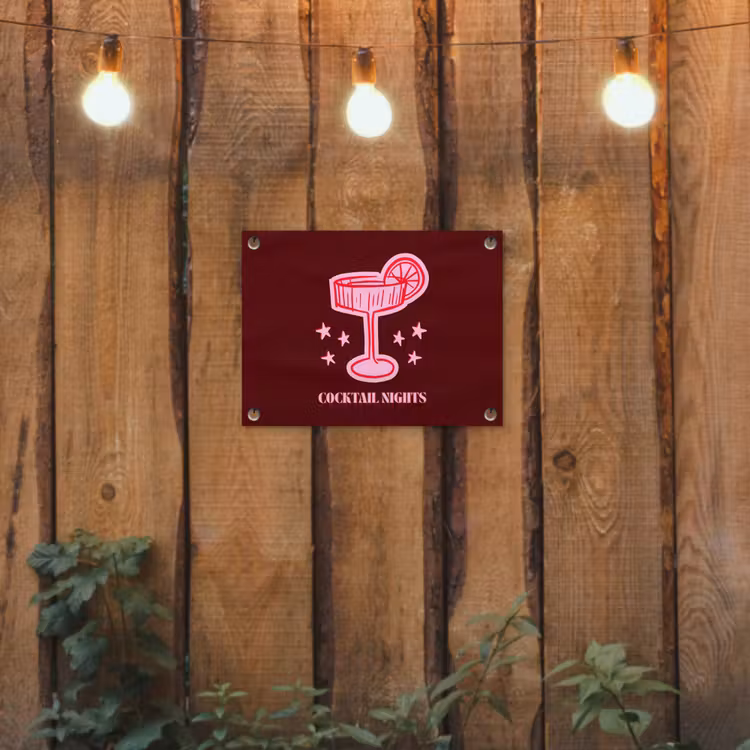 Gartenposter - Cocktail – Weihnachten – Burgunderrot – Rosa — 2