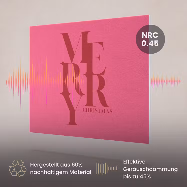 Akustikbild - Merry – Text – Weihnachten – Rosa — 3