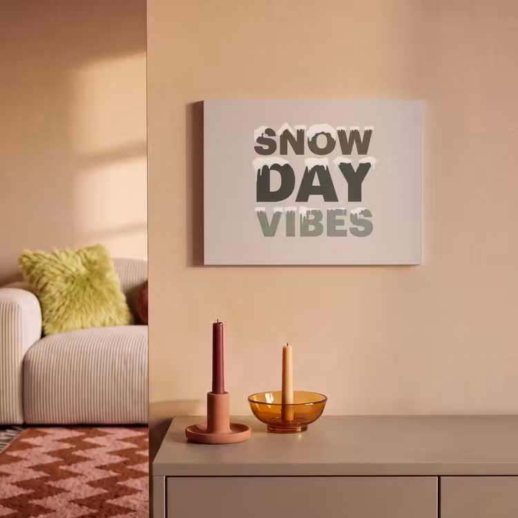 Akustikbild - Schnee – Text – Weihnachten – Beige — 2
