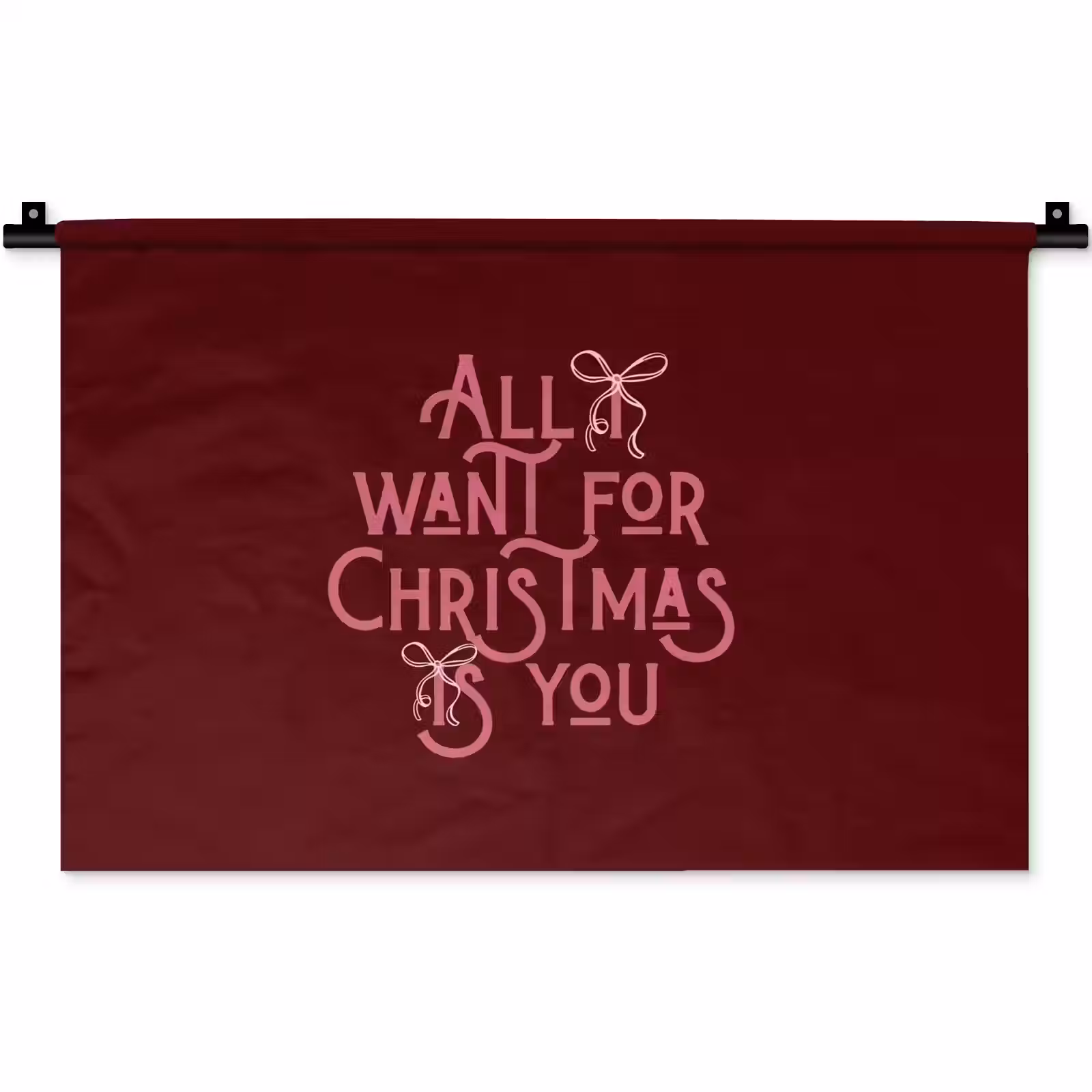 Wandteppich - Text – Weihnachten – Rot – Rosa — 1