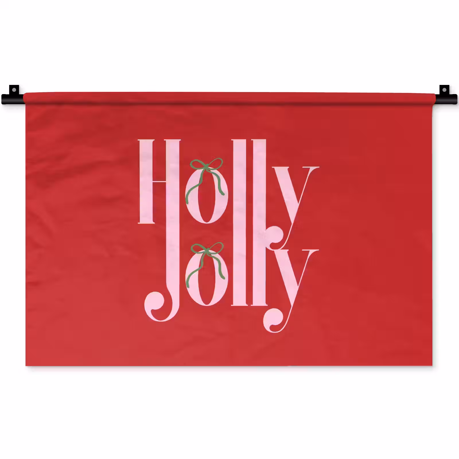 Wandteppich - Weihnachten – Rosa – Rot – Text — 1