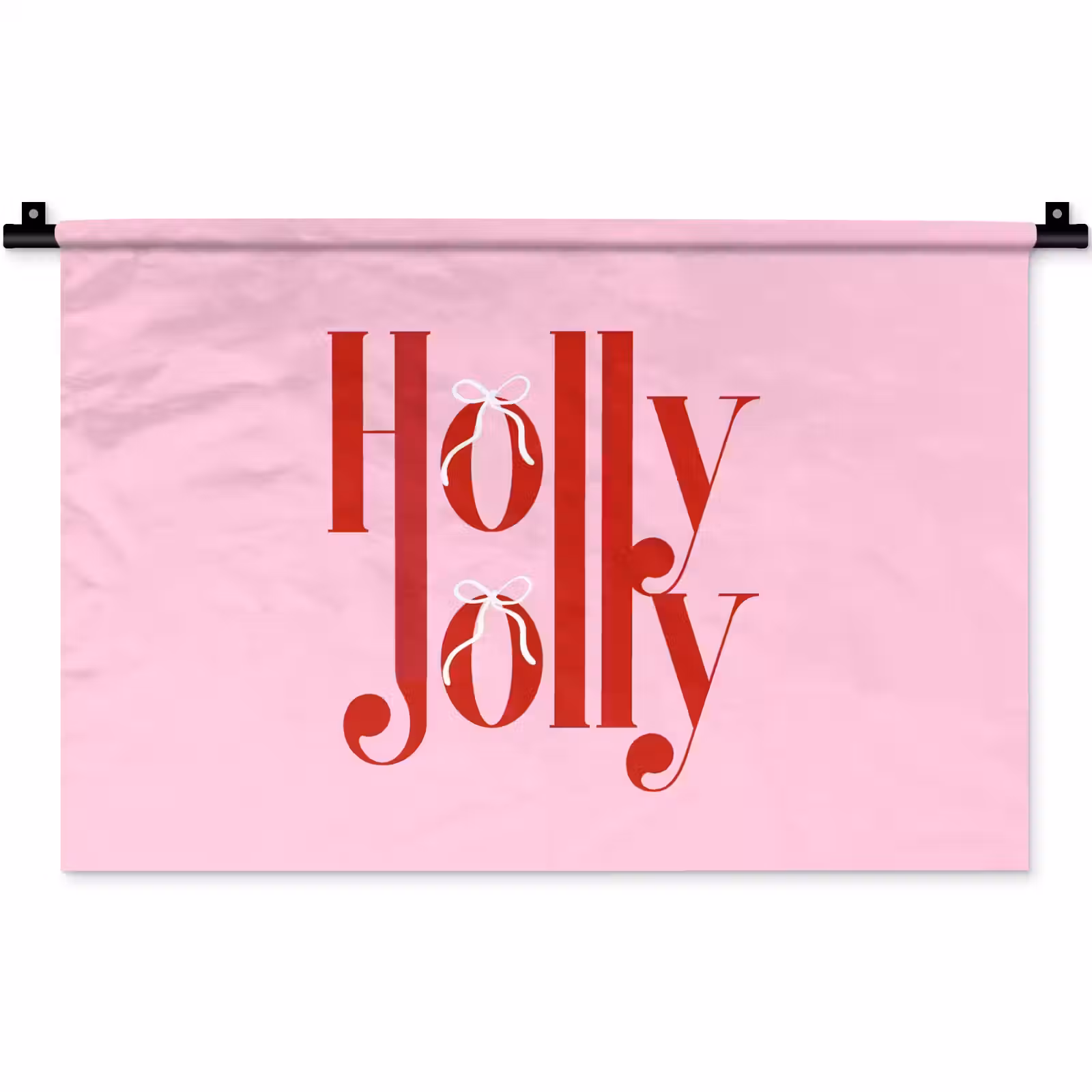 Wandteppich - Weihnachten – Text – Rot – Rosa — 1