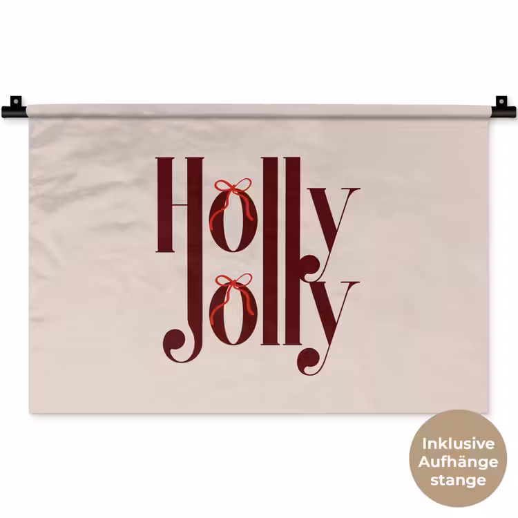 Wandteppich - Text – Weihnachten – Braun — 9