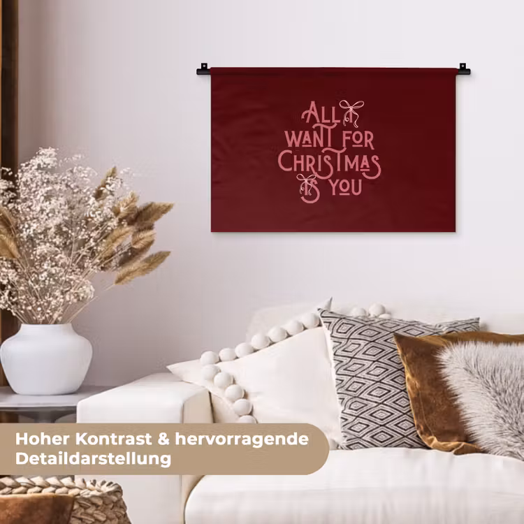 Wandteppich - Text – Weihnachten – Rot – Rosa — 6