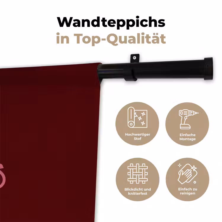 Wandteppich - Text – Weihnachten – Rot – Rosa — 7