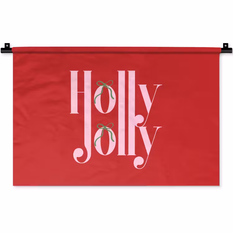 Wandteppich - Weihnachten – Rosa – Rot – Text — 1