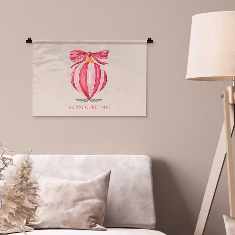 Wandteppich - Weihnachten – Weihnachtskugel – Text — 2