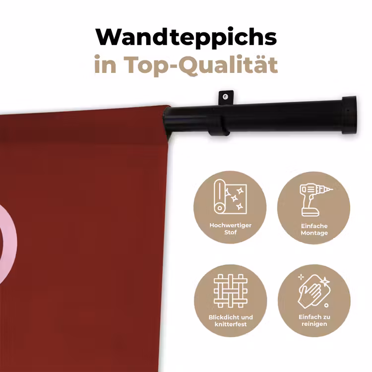 Wandteppich - Freude – Weihnachten – Animation – Rot – Rosa — 7