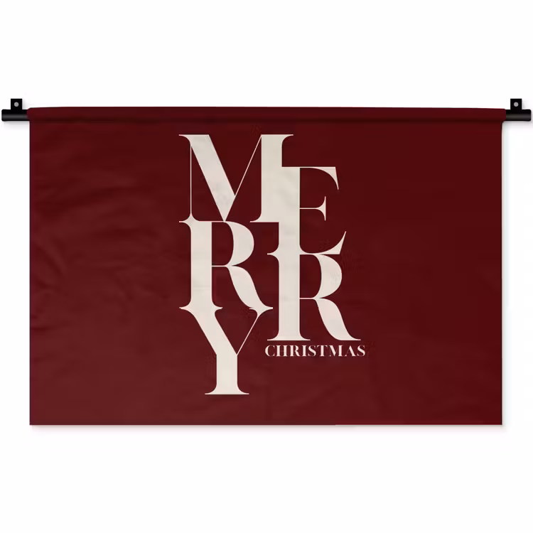 Wandteppich - Merry – Text – Dunkel – Rot — 1