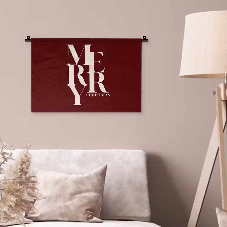 Wandteppich - Merry – Text – Dunkel – Rot — 2