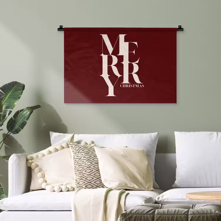Wandteppich - Merry – Text – Dunkel – Rot — 4