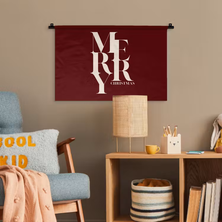 Wandteppich - Merry – Text – Dunkel – Rot — 5
