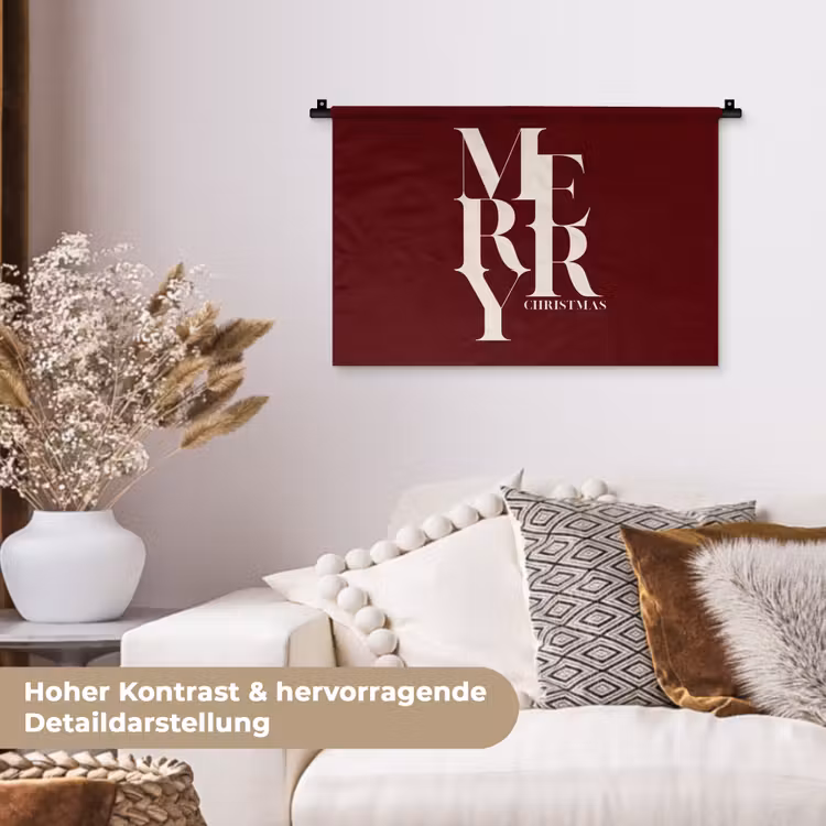 Wandteppich - Merry – Text – Dunkel – Rot — 6