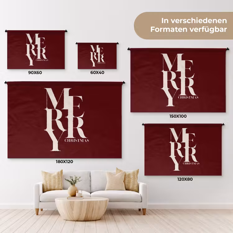 Wandteppich - Merry – Text – Dunkel – Rot — 8