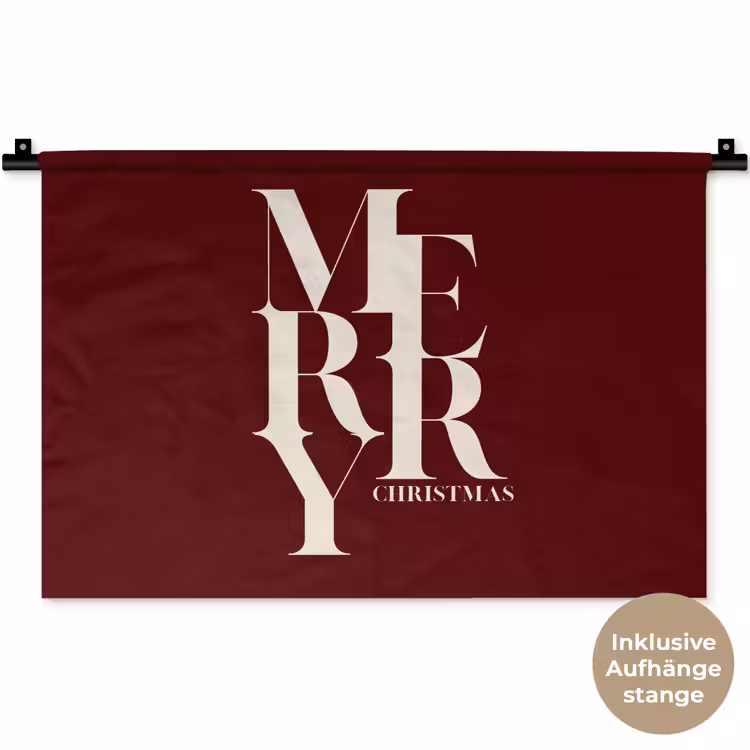 Wandteppich - Merry – Text – Dunkel – Rot — 9