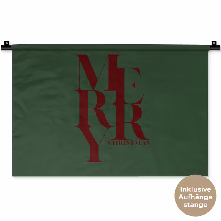 Wandteppich - Merry – Text – Grün – Weihnachten — 9