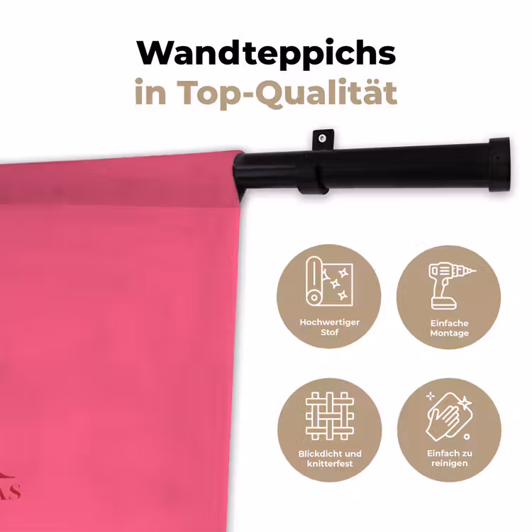 Wandteppich - Merry – Text – Weihnachten – Rosa — 7