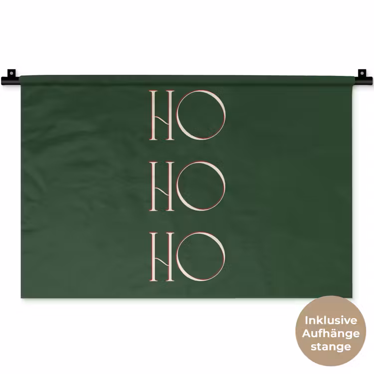 Wandteppich - Text – Weihnachten – Modern – Grün — 9