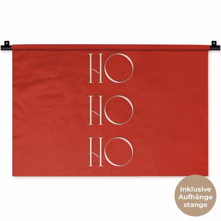 Wandteppich - Text – Weihnachten – Modern – Rot — 9