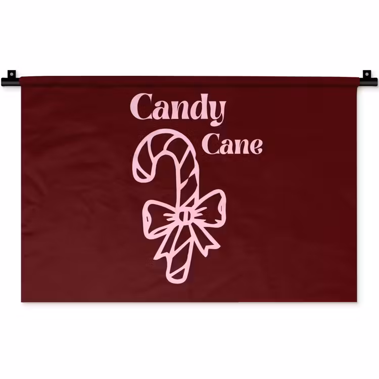 Wandteppich - Weihnachten – Süßigkeiten – Text – Rosa — 1