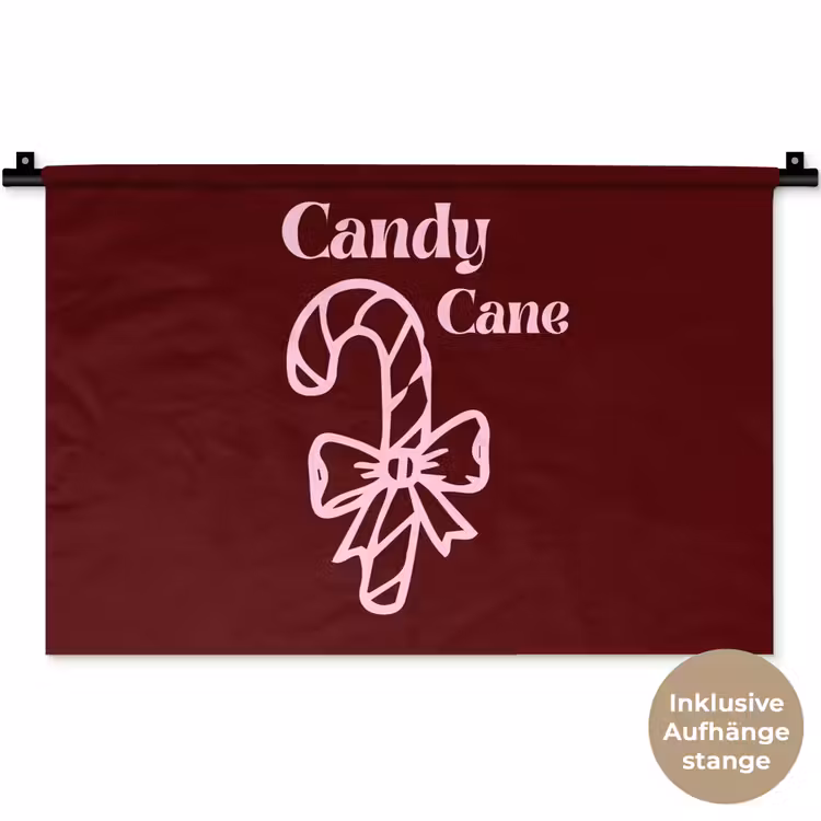 Wandteppich - Weihnachten – Süßigkeiten – Text – Rosa — 9