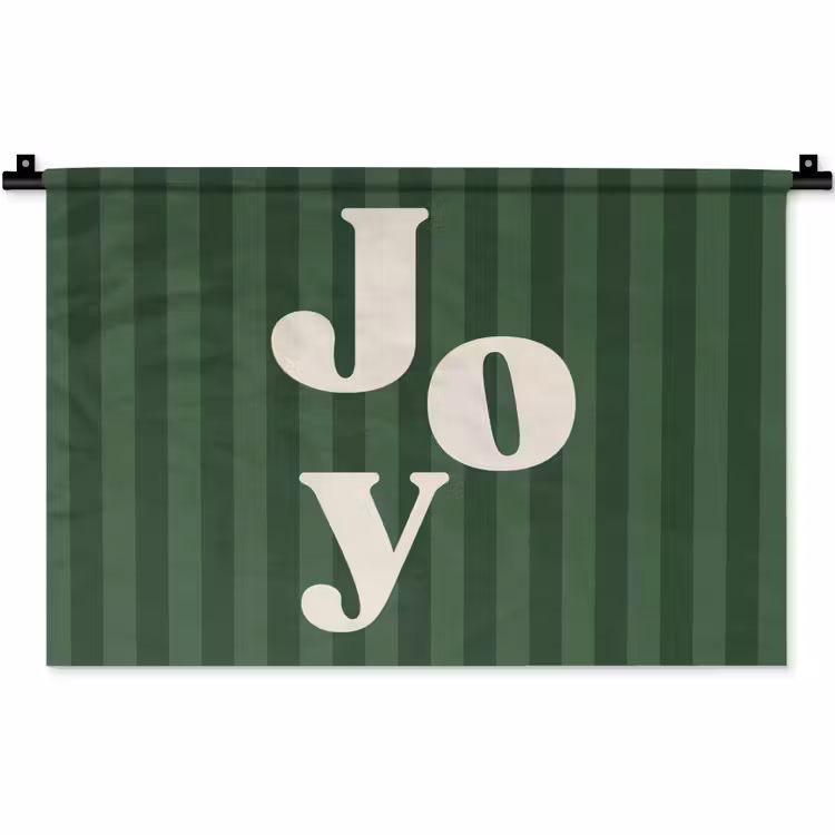 Wandteppich - Joy – Weihnachten – Text – Grün — 1