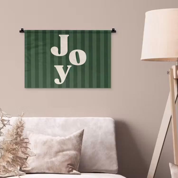 Wandteppich - Joy – Weihnachten – Text – Grün — 2