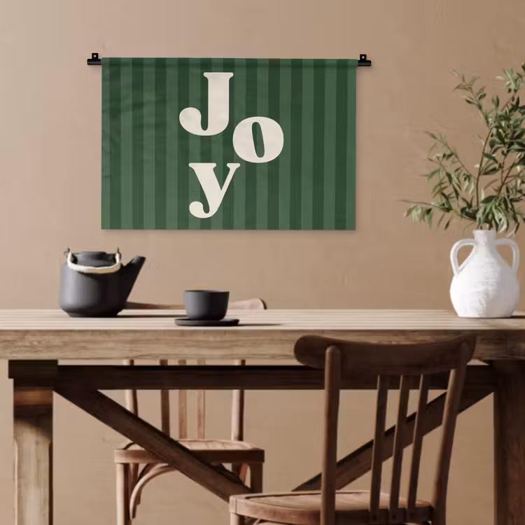 Wandteppich - Joy – Weihnachten – Text – Grün — 3