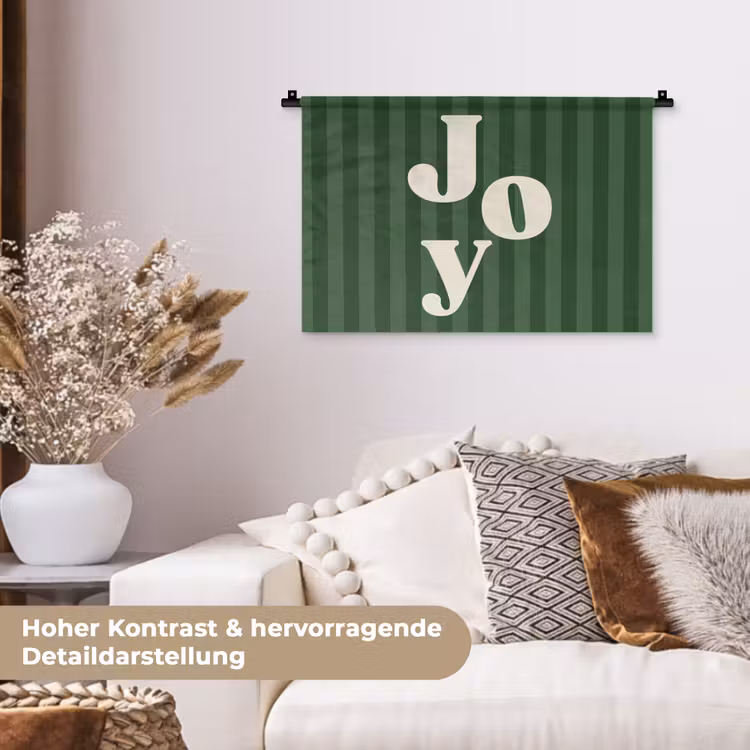 Wandteppich - Joy – Weihnachten – Text – Grün — 6