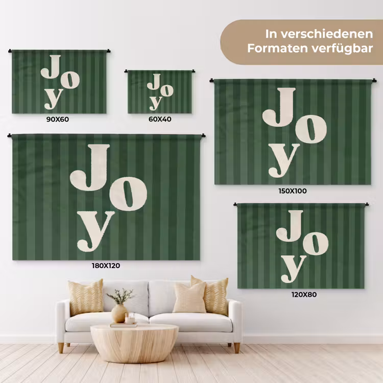 Wandteppich - Joy – Weihnachten – Text – Grün — 8