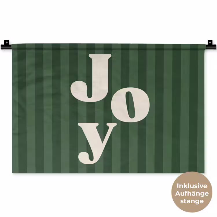 Wandteppich - Joy – Weihnachten – Text – Grün — 9