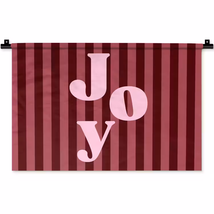 Wandteppich - Joy – Weihnachten – Text – Rosa — 1