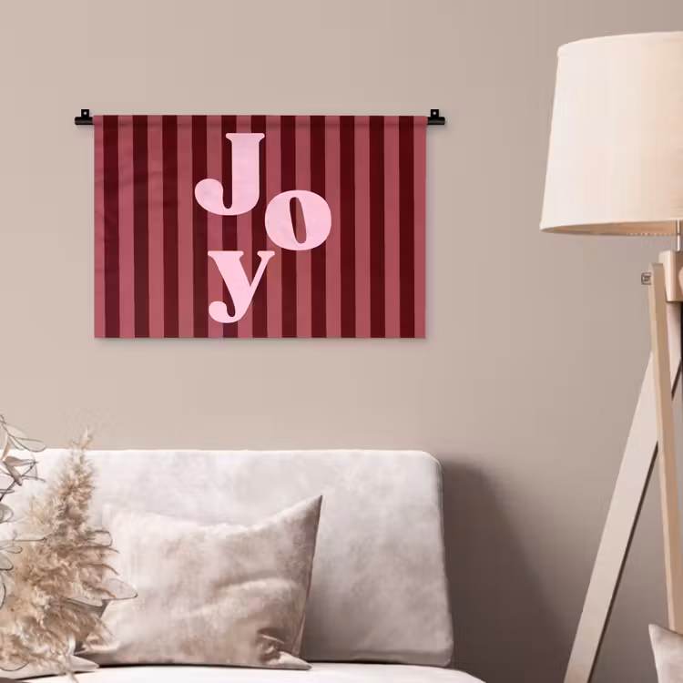 Wandteppich - Joy – Weihnachten – Text – Rosa — 2