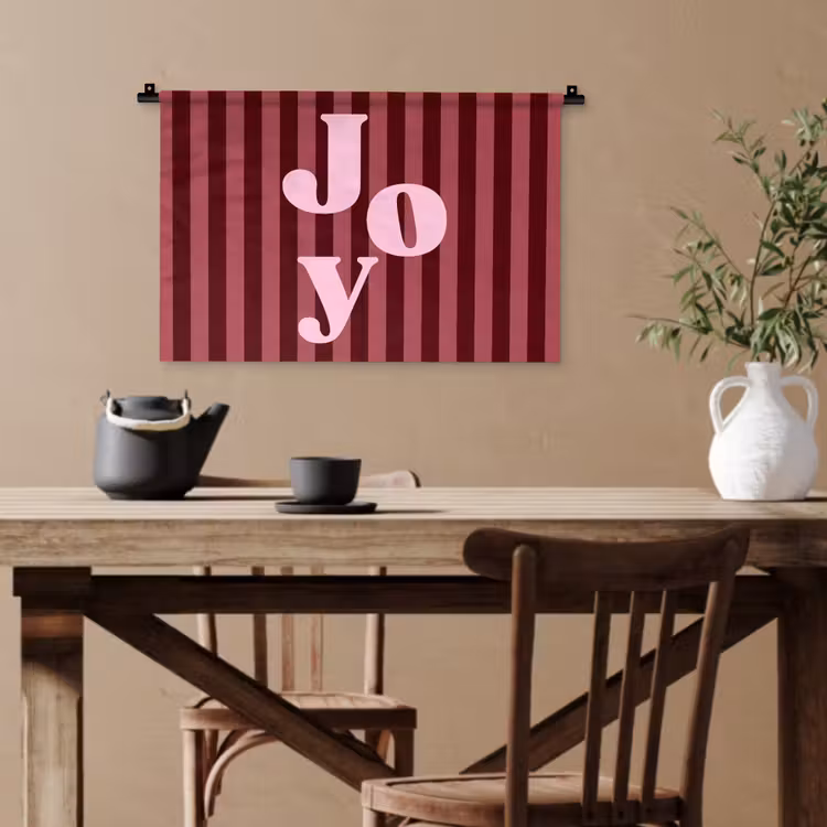 Wandteppich - Joy – Weihnachten – Text – Rosa — 3