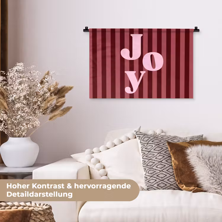 Wandteppich - Joy – Weihnachten – Text – Rosa — 6