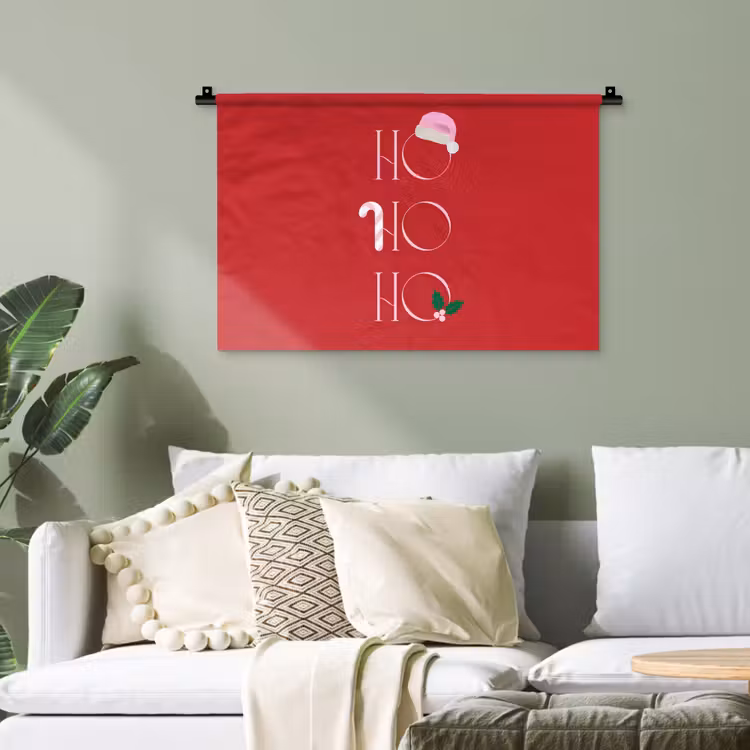 Wandteppich - Weihnachten – Text – Illustration – Rot — 4